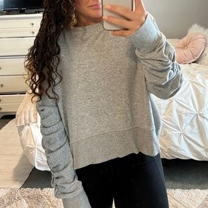 Grey Cropped Crew Neck